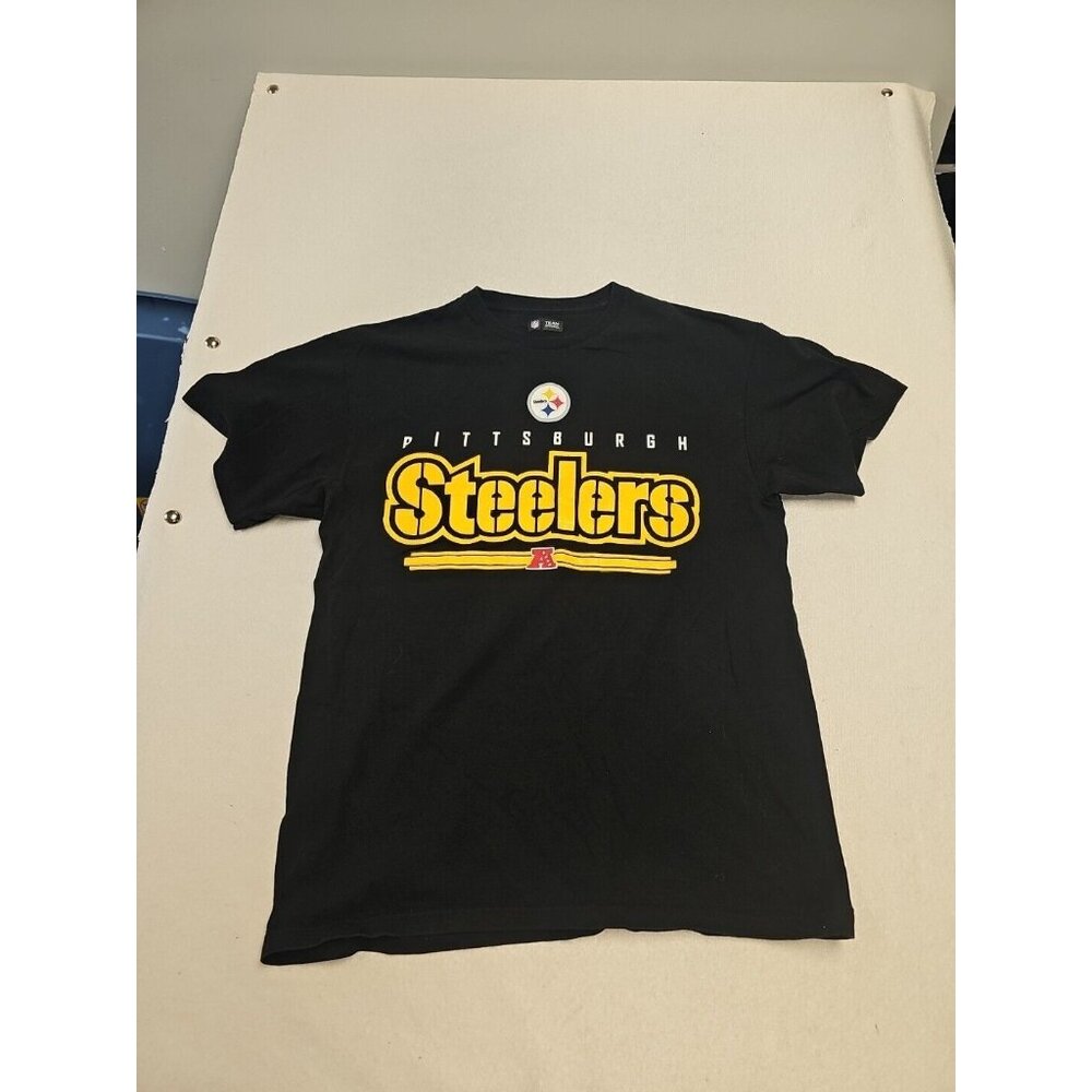 NFL Team Apparel Men's Pittsburg Steelers T-Shirt L‎ Short Sleeve Black